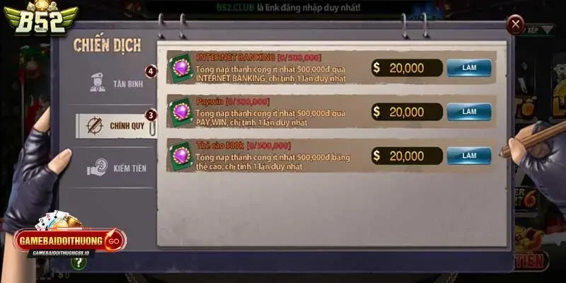 khuyến mãi gift code game bài B52 Đăng ký tài khoản mới