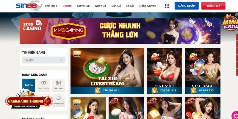 Sin88 Tổng quan về sân chơi SIN88
